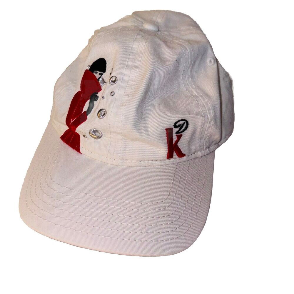 Diet Coke Lady In Red Coat White Cotton Hook & Loop Strapback Baseball Cap Hat